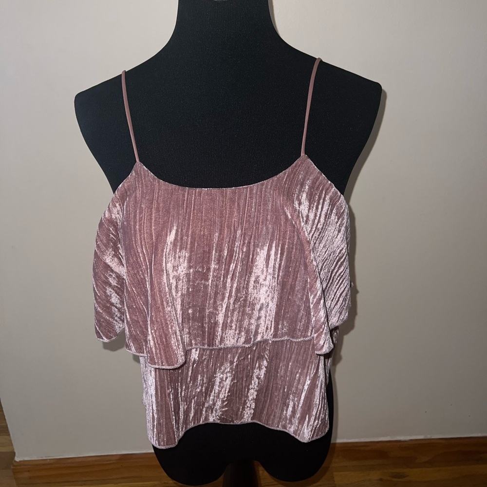 Zara velvet flowy croptop purple